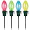 4ct. Multicolor Jumbo C7 Bulb Christmas Pathway Marker Lawn Stakes